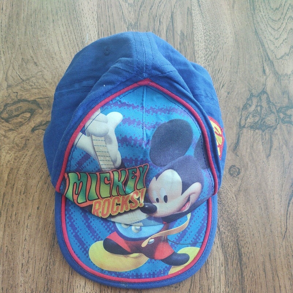 Mickey Rocks Disney Hat Toddler Youth Child Baseball Cap Cotton Adjustable Blue